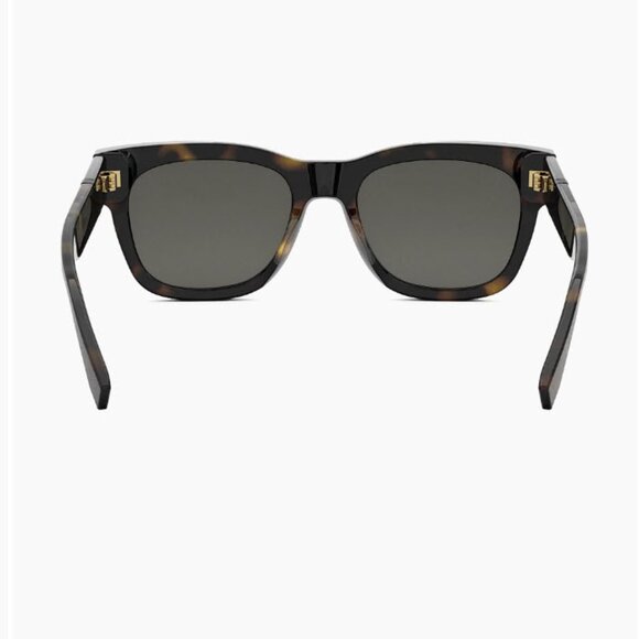 NIB Fendi 52MM Square Acetate Sunglasses Dark Havana Smoke - Picture 4 of 9